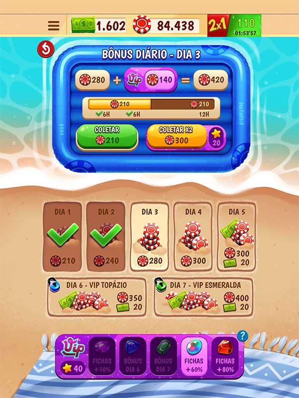 Praia Bingo | Daily Bonus feature